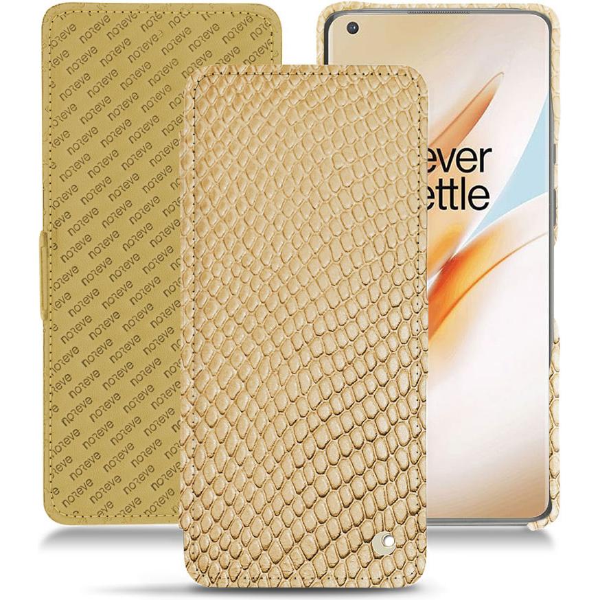 Bild von Noreve Lederschutzhülle horizontal (OnePlus 8 Pro), Smartphone Hülle, Beige