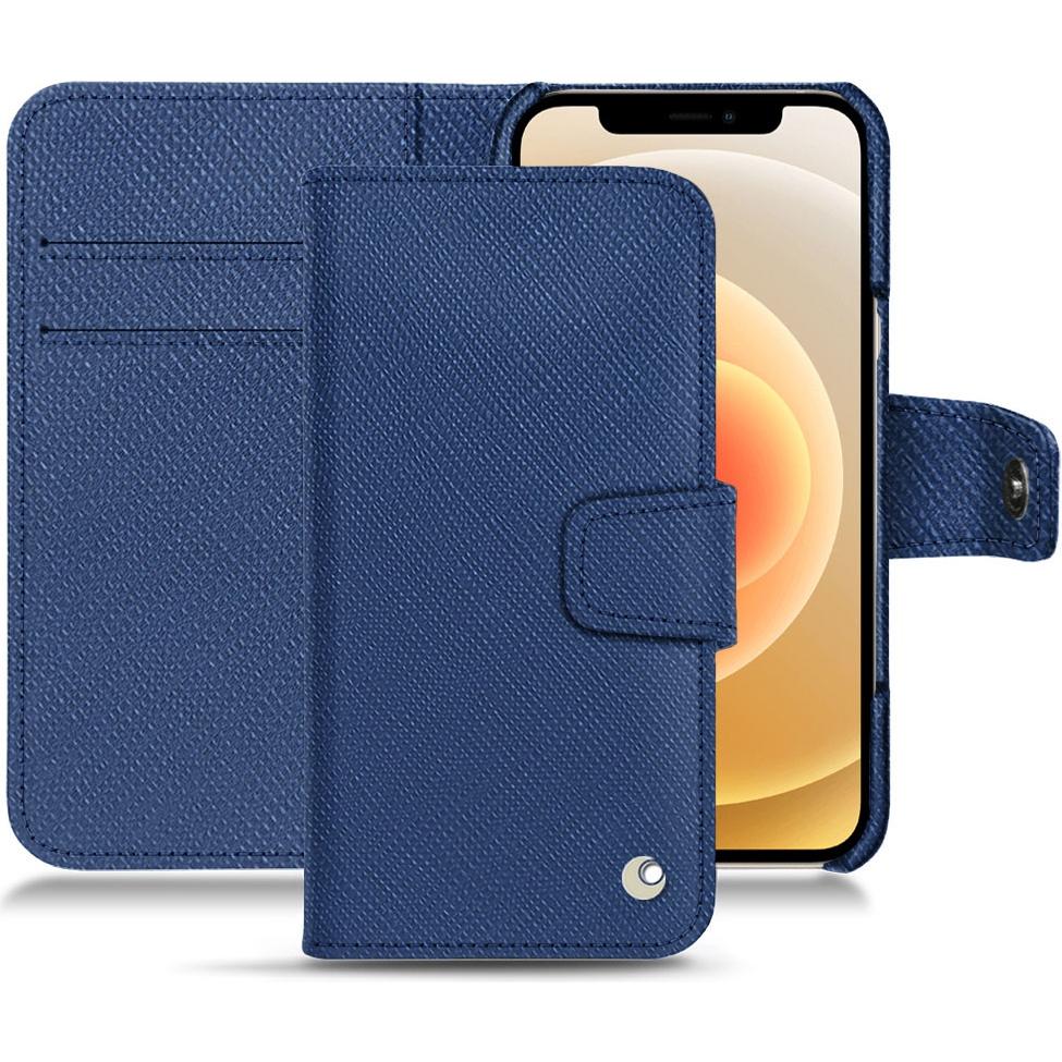 Bild von Noreve Lederschutzhülle Wallet (Apple iPhone 12 mini), Smartphone Hülle, Blau