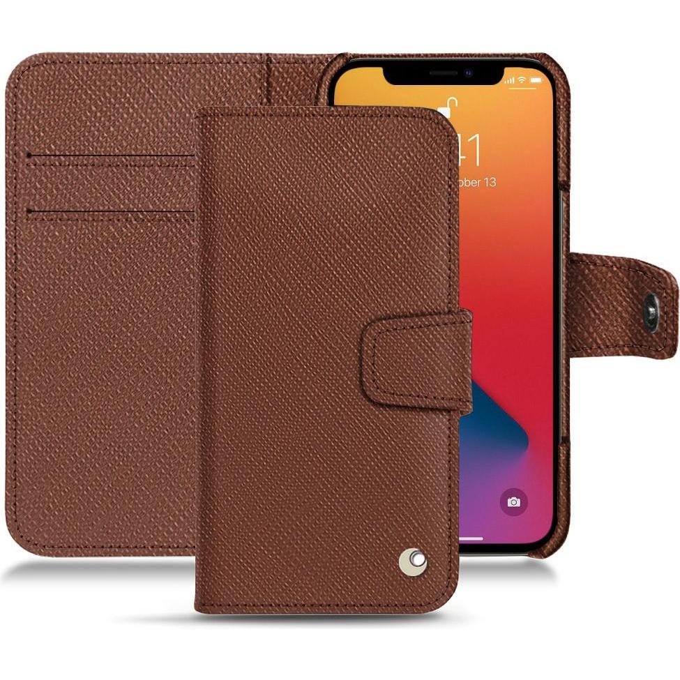 Bild von Noreve Lederschutzhülle Wallet (Apple iPhone 13 Pro), Smartphone Hülle, Braun