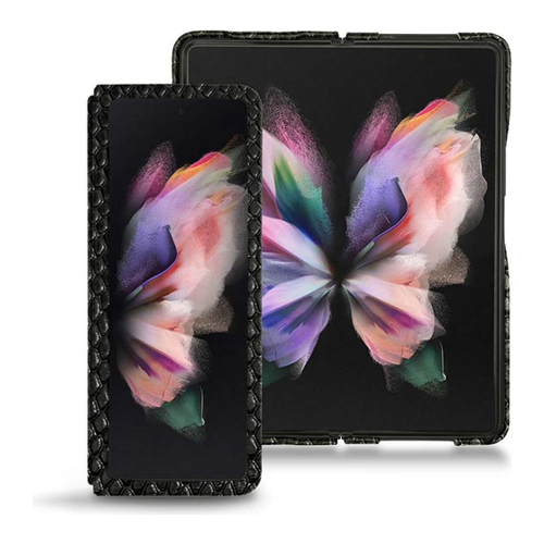 Bild von Noreve Lederschutzhülle für Galaxy Z Fold 3 - Eleganter Schutz in Schwarz