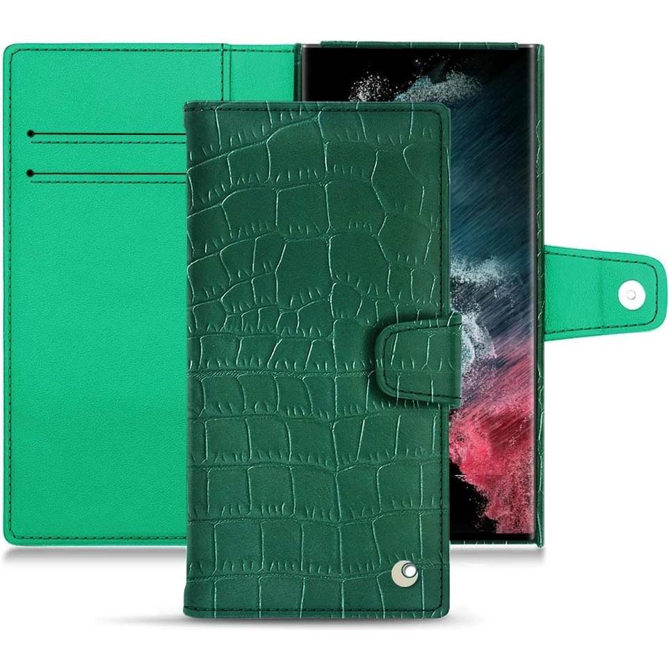 Bild von Noreve Lederschutzhülle Wallet (Samsung Galaxy S22 Ultra), Smartphone Hülle, Grün