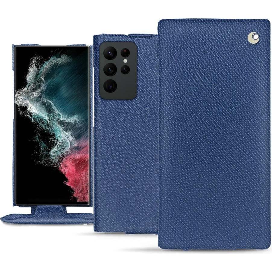Bild von Noreve Lederschutzhülle vertikal (Samsung Galaxy S22 Ultra), Smartphone Hülle, Blau