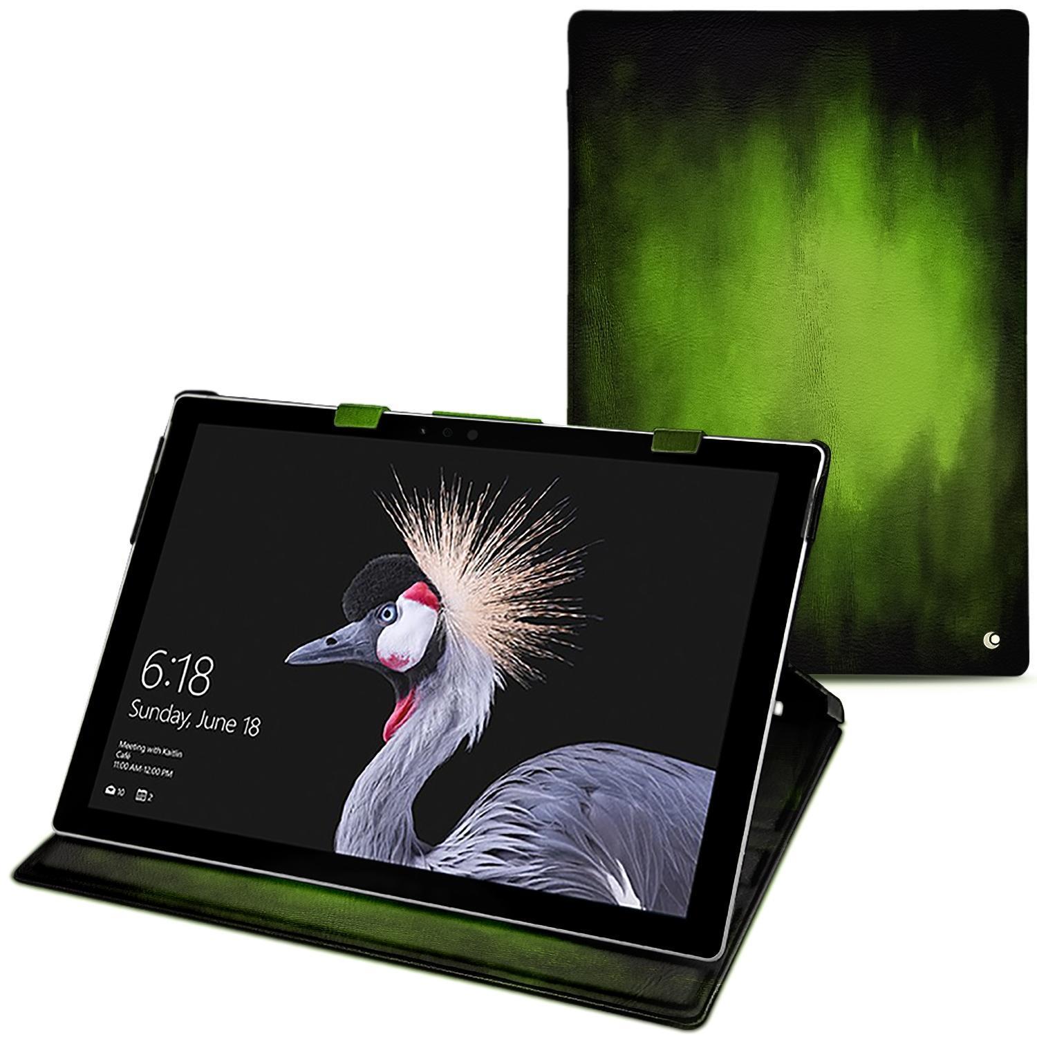 Bild von Noreve Lederschutzhülle vertikal (Surface Pro (2017)), Tablet Hülle, Grün