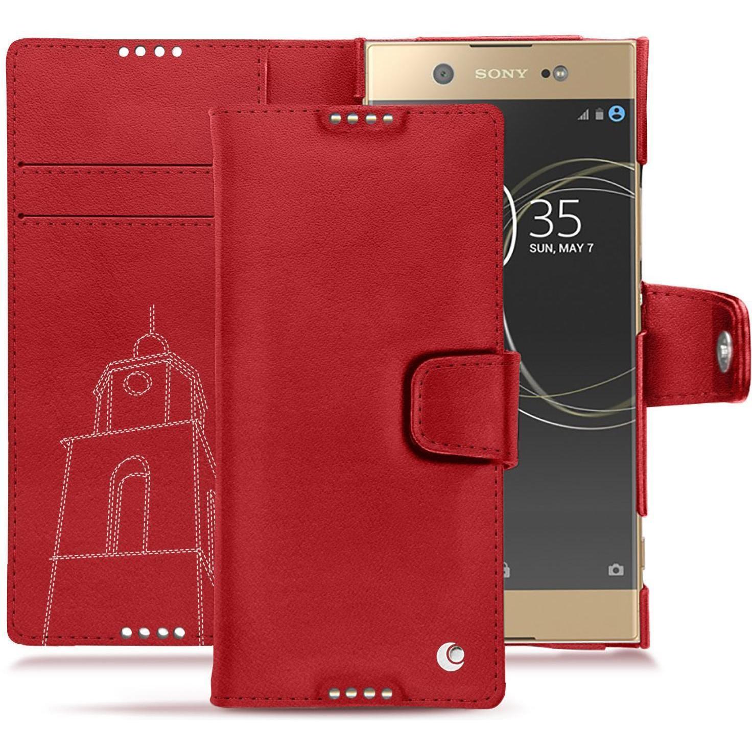 Bild von Noreve Lederschutzhülle Wallet (Sony Xperia XA1 Ultra), Smartphone Hülle, Rot