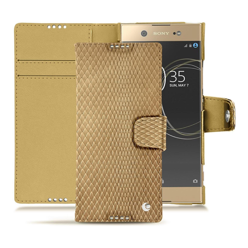 Bild von Noreve Lederschutzhülle Wallet für Sony Xperia XA1 Ultra – Beige
