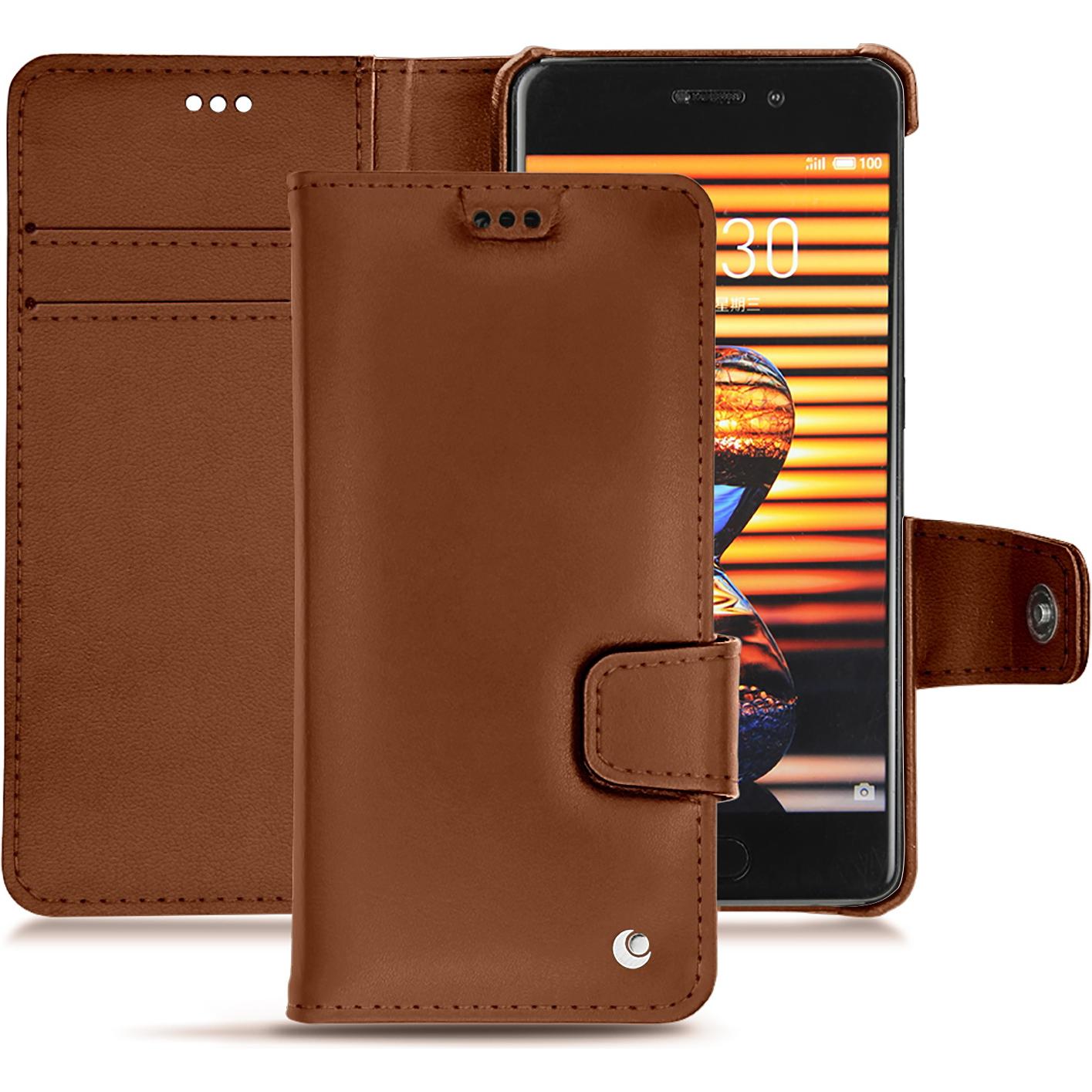 Bild von Noreve Lederschutzhülle Wallet (Meizu Pro 7 Plus), Smartphone Hülle, Braun