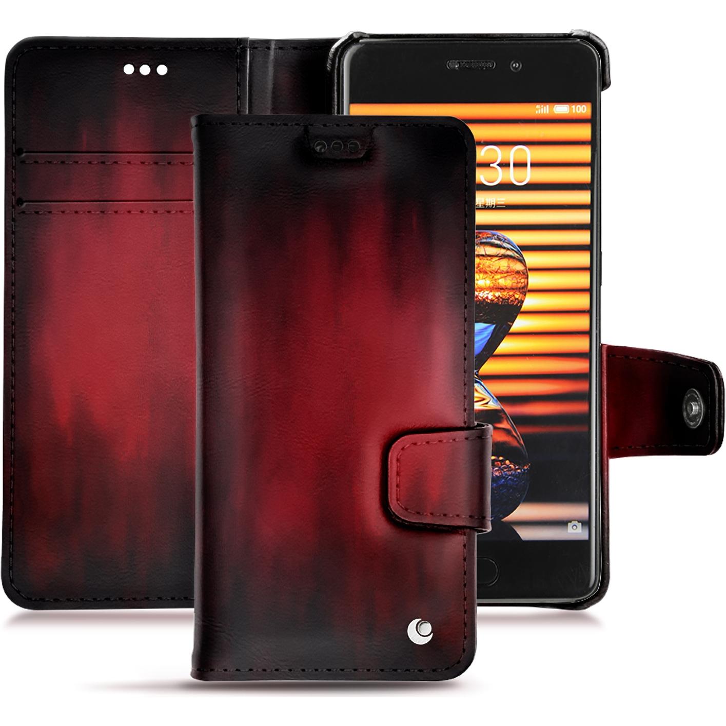 Bild von Noreve Lederschutzhülle Wallet (Meizu Pro 7 Plus), Smartphone Hülle, Rot