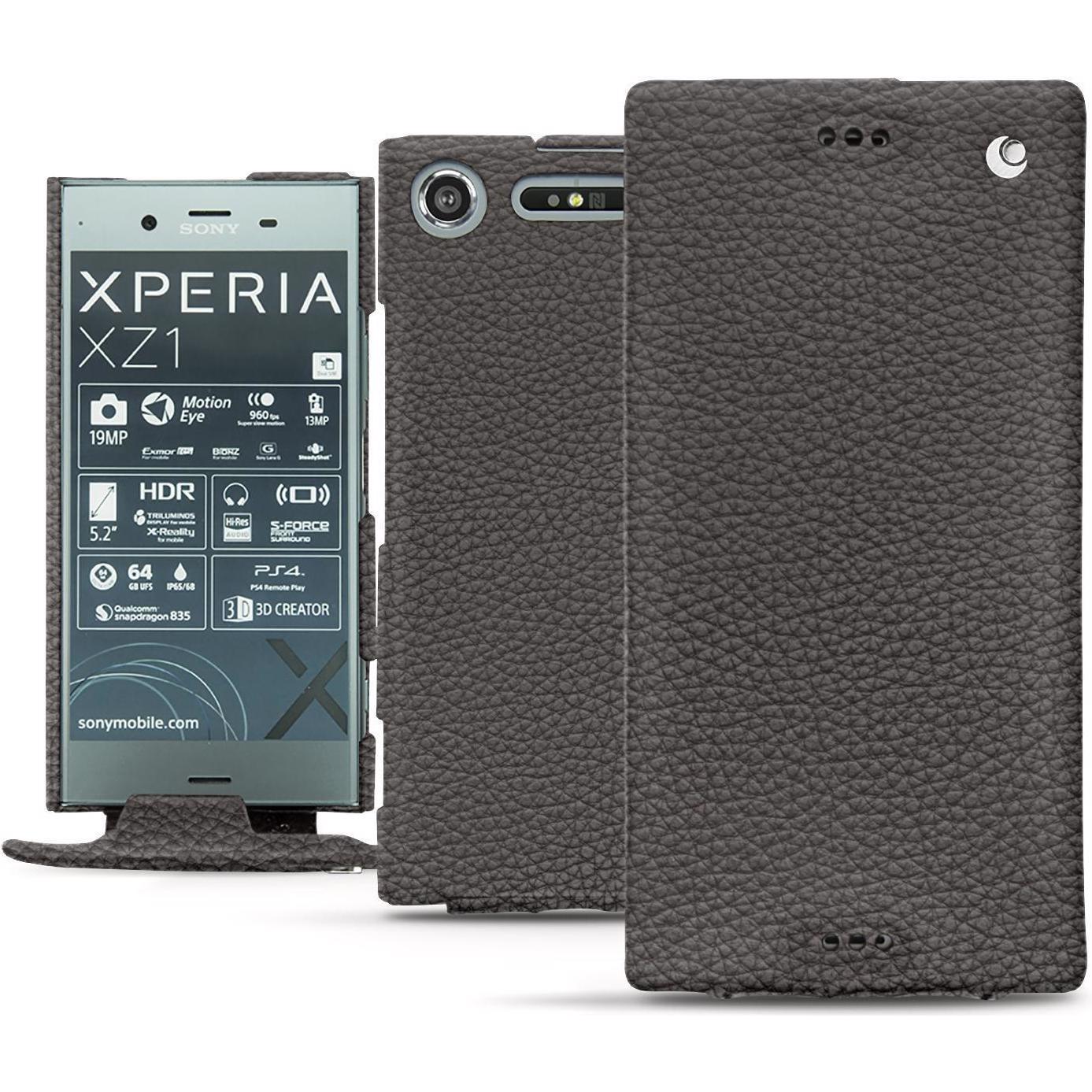 Bild von Noreve Lederschutzhülle vertikal (Sony Xperia XZ1), Smartphone Hülle, Grau
