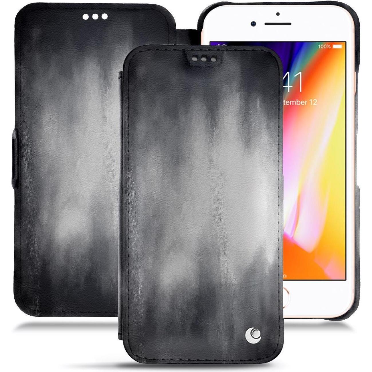 Bild von Noreve Lederschutzhülle horizontal (Apple iPhone 8), Smartphone Hülle, Grau