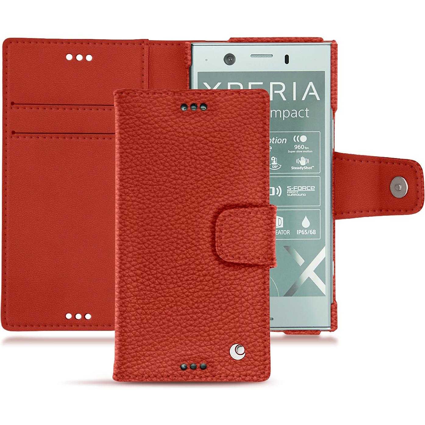 Bild von Noreve Lederschutzhülle Wallet (Sony Xperia XZ1 Compact), Smartphone Hülle, Orange