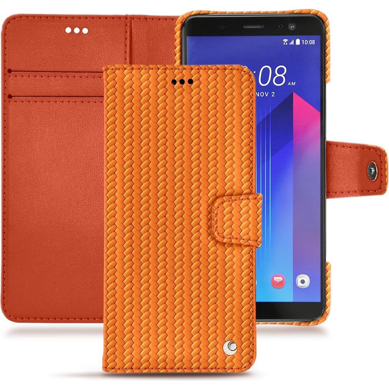 Bild von Noreve Lederschutzhülle Wallet (HTC U11+), Smartphone Hülle, Orange