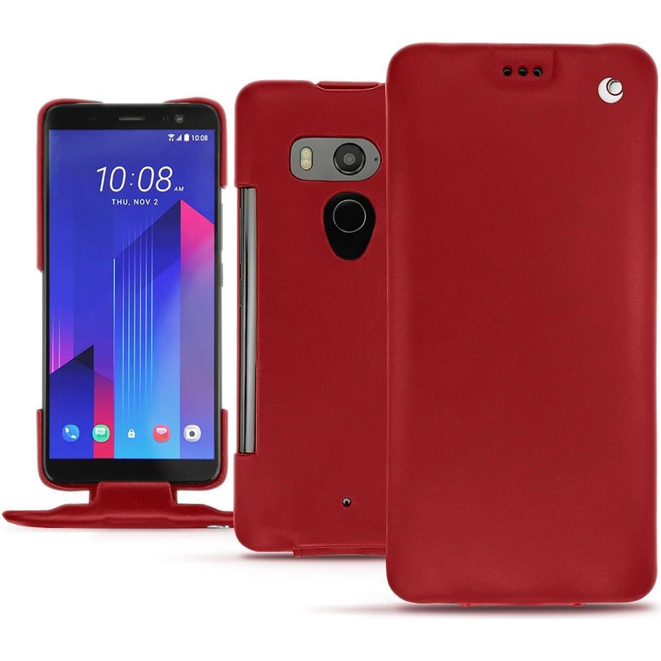 Bild von Noreve Lederschutzhülle vertikal (HTC U11+), Smartphone Hülle, Rot