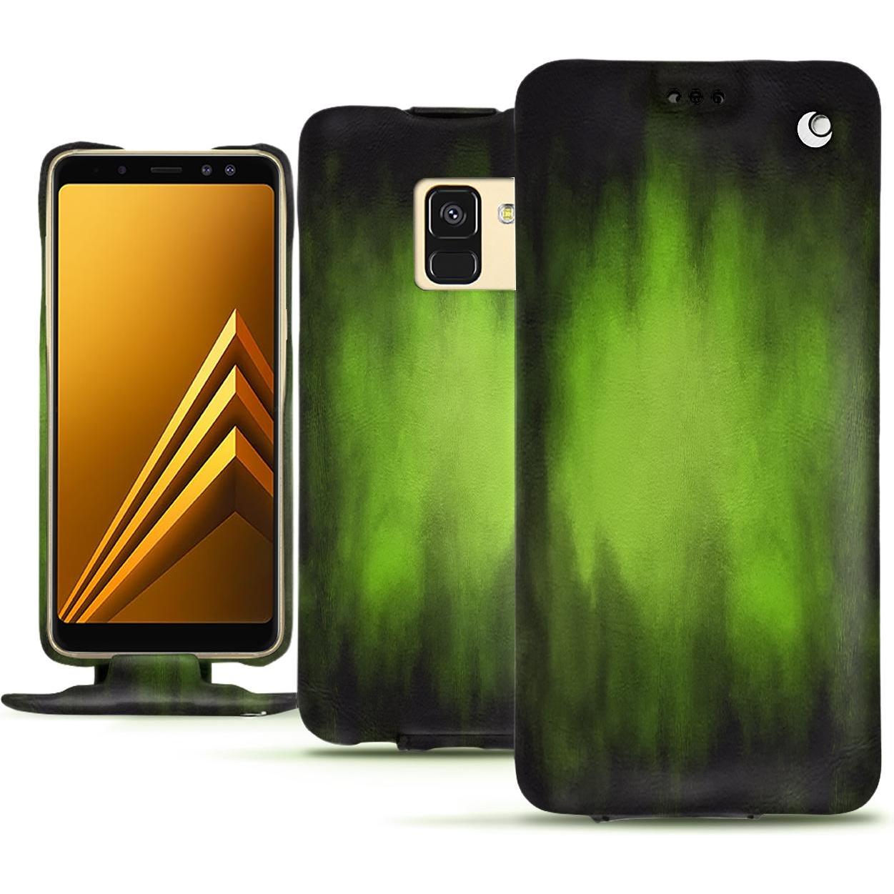 Bild von Noreve Lederschutzhülle vertikal (Samsung Galaxy A8 (2018)), Smartphone Hülle, Grün