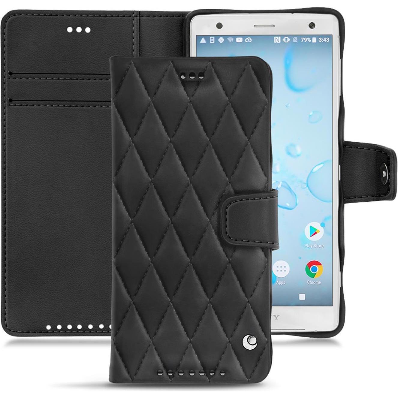 Bild von Noreve Lederschutzhülle Wallet (Sony Xperia XZ2), Smartphone Hülle, Schwarz