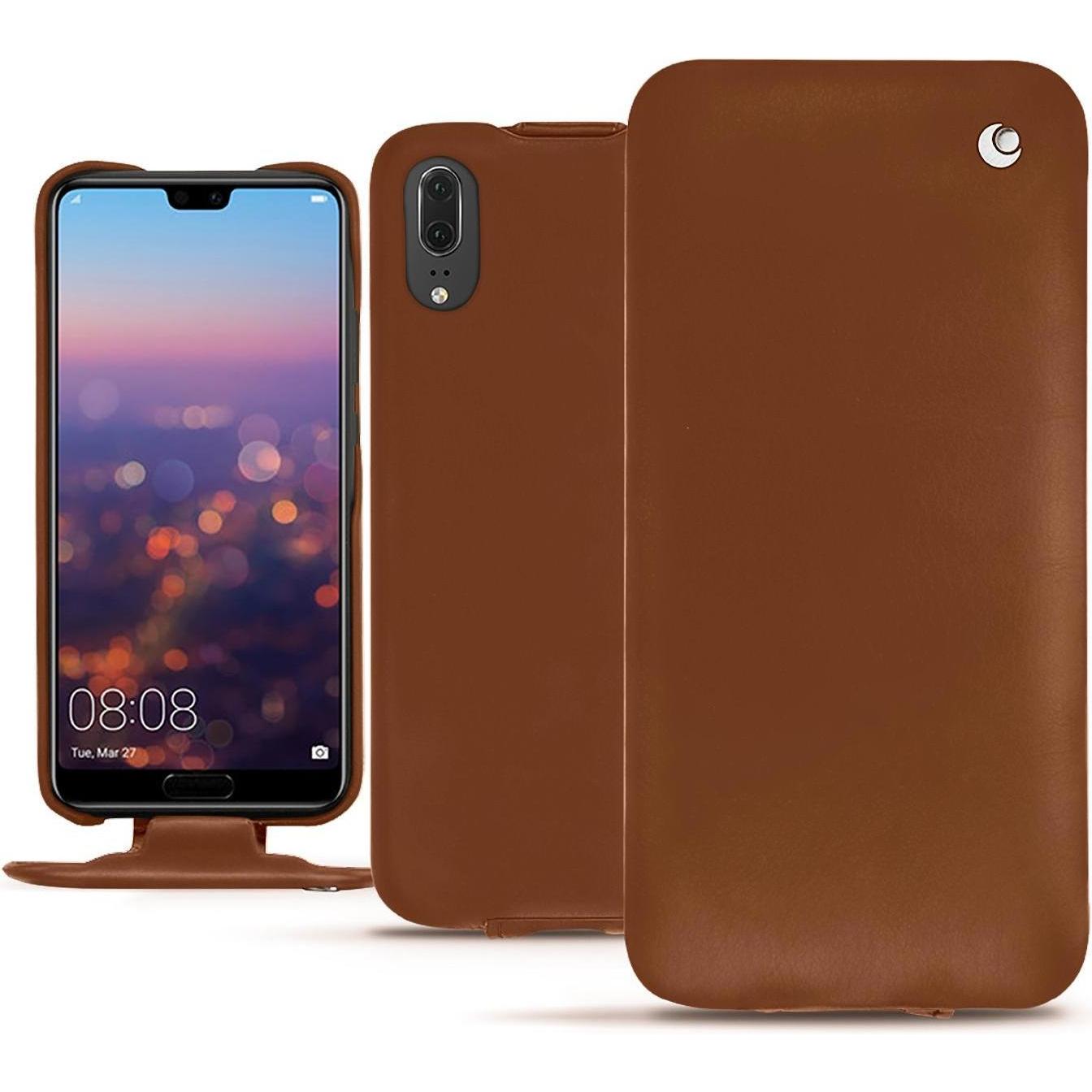 Bild von Noreve Lederschutzhülle vertikal (Huawei P20), Smartphone Hülle, Braun