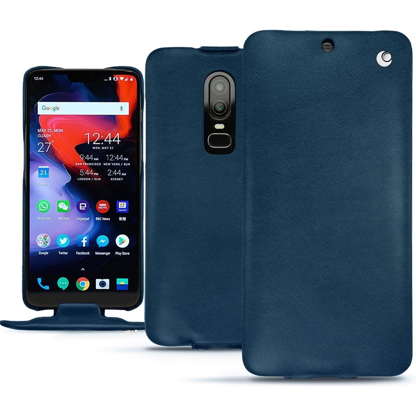 Bild von Noreve Lederschutzhülle vertikal (OnePlus 6), Smartphone Hülle, Blau