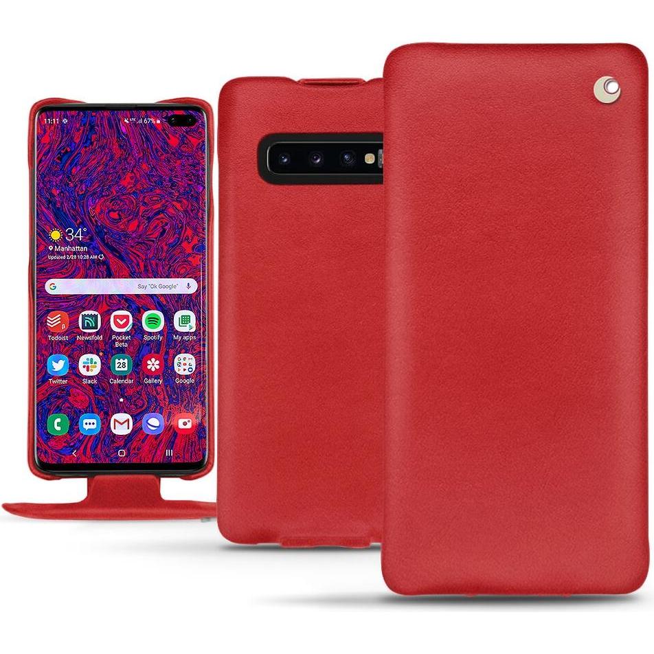 Bild von Noreve Lederschutzhülle vertikal (Samsung Galaxy S10+), Smartphone Hülle, Rot
