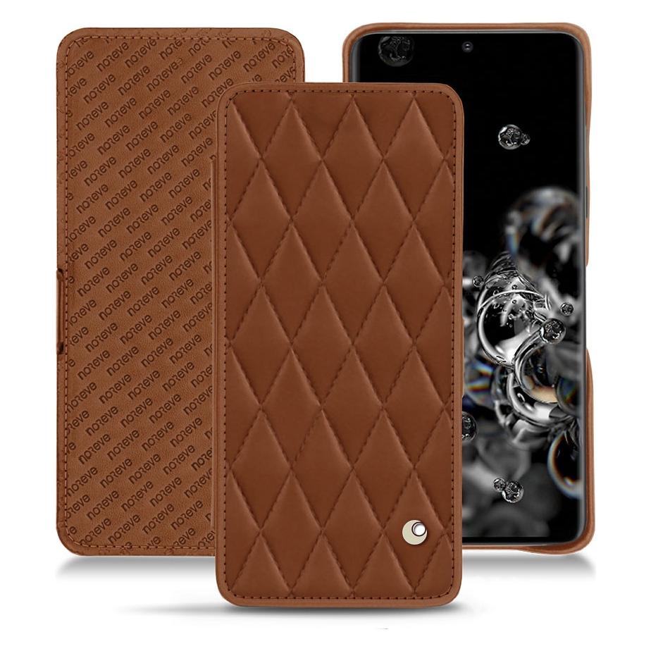 Bild von Noreve Lederschutzhülle horizontal (Samsung Galaxy S20 Ultra 5G), Smartphone Hülle, Braun