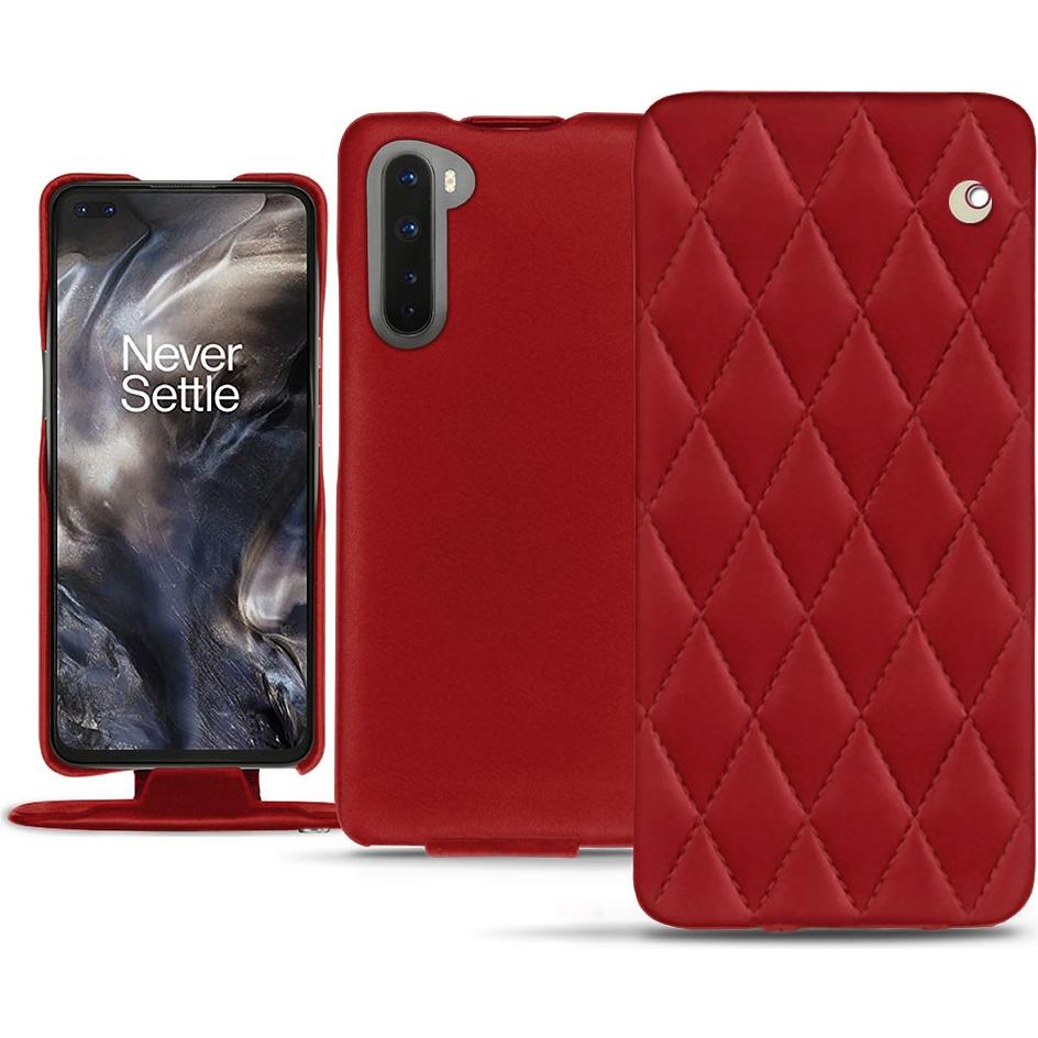 Bild von Noreve Lederschutzhülle vertikal (OnePlus Nord), Smartphone Hülle, Rot