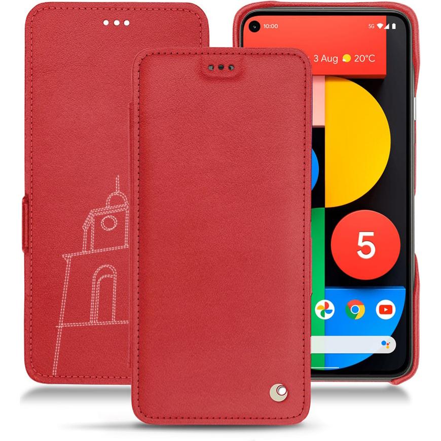 Bild von Noreve Lederschutzhülle horizontal (Google Pixel 5), Smartphone Hülle, Rot