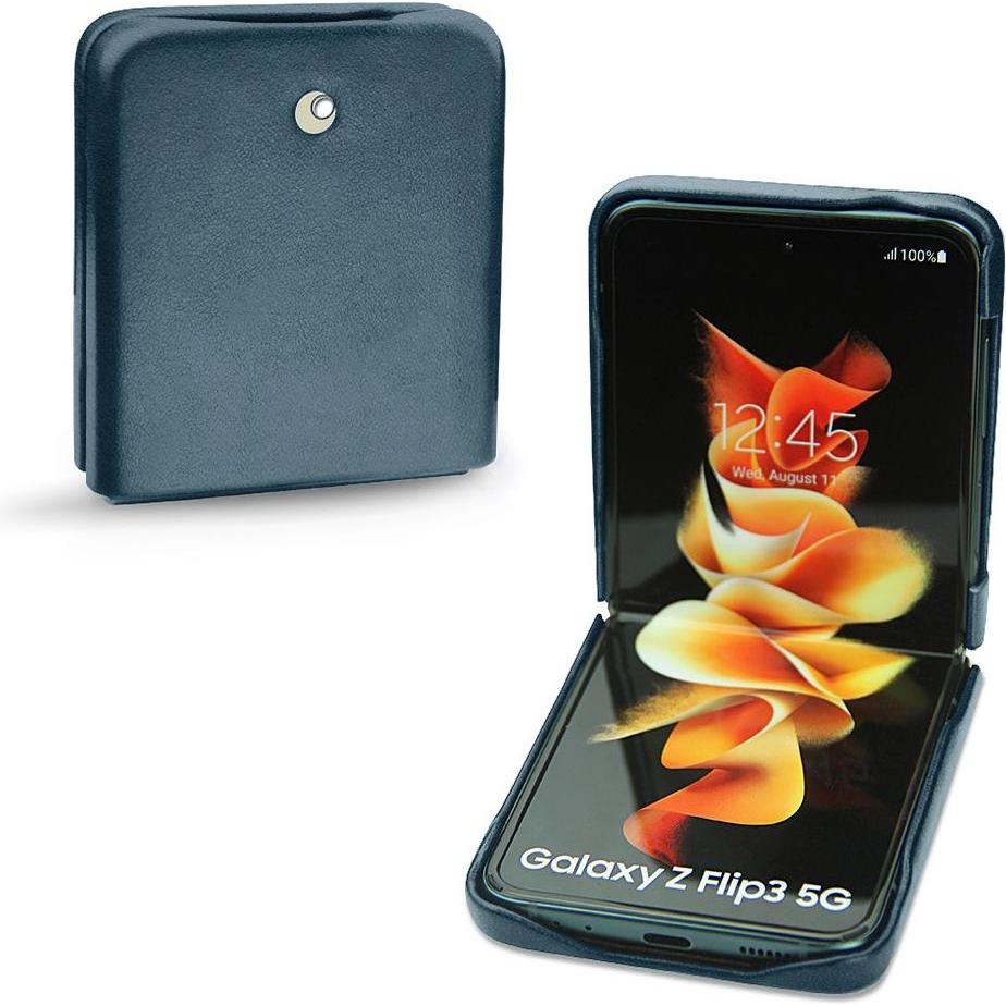 Bild von Noreve Lederschutzhülle (Samsung Galaxy Z Flip3), Smartphone Hülle, Blau