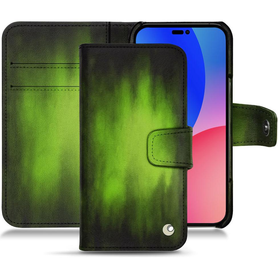 Bild von Noreve Lederschutzhülle Wallet (Apple iPhone 14 Pro Max), Smartphone Hülle, Grün