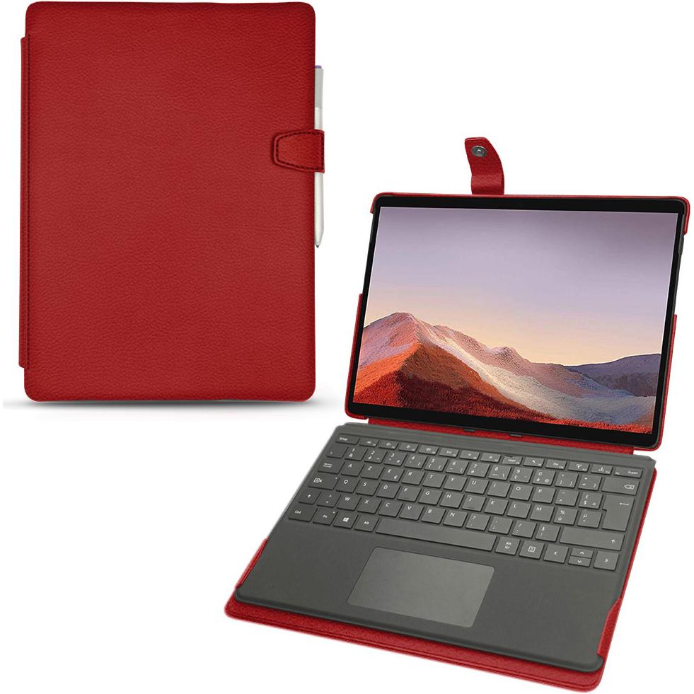 Bild von Noreve Lederschutzhülle (Microsoft Surface Pro X), Tablet Hülle, Rot