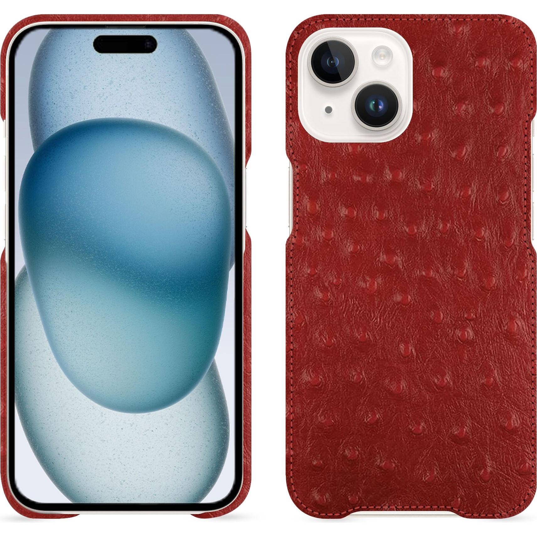 Bild von Noreve Lederschutzhülle (Apple iPhone 15), Smartphone Hülle, Rot