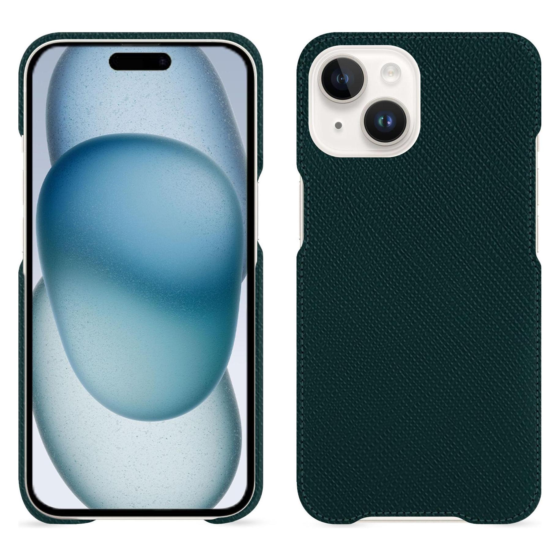 Bild von Noreve Lederschutzhülle (Apple iPhone 15), Smartphone Hülle, Grün