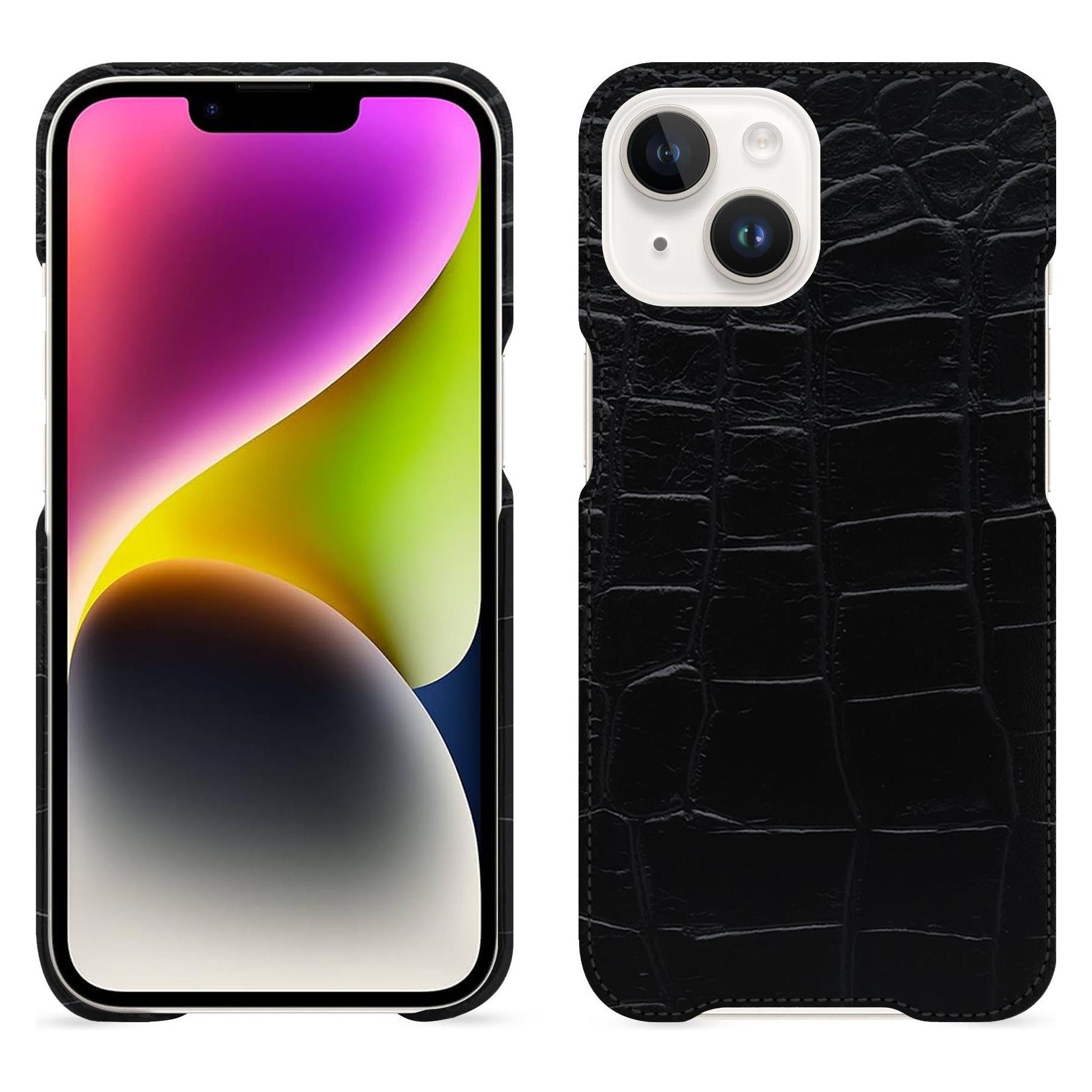 Bild von Noreve Lederschutzhülle (Apple iPhone 15 Plus), Smartphone Hülle, Schwarz