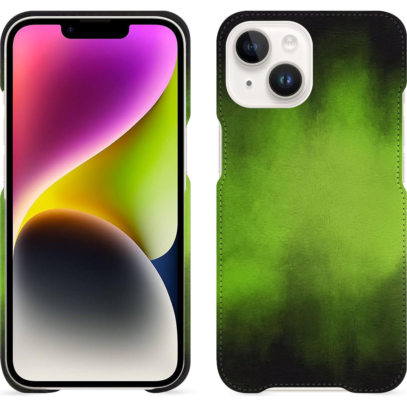 Bild von Noreve Lederschutzhülle (Apple iPhone 15 Plus), Smartphone Hülle, Grün