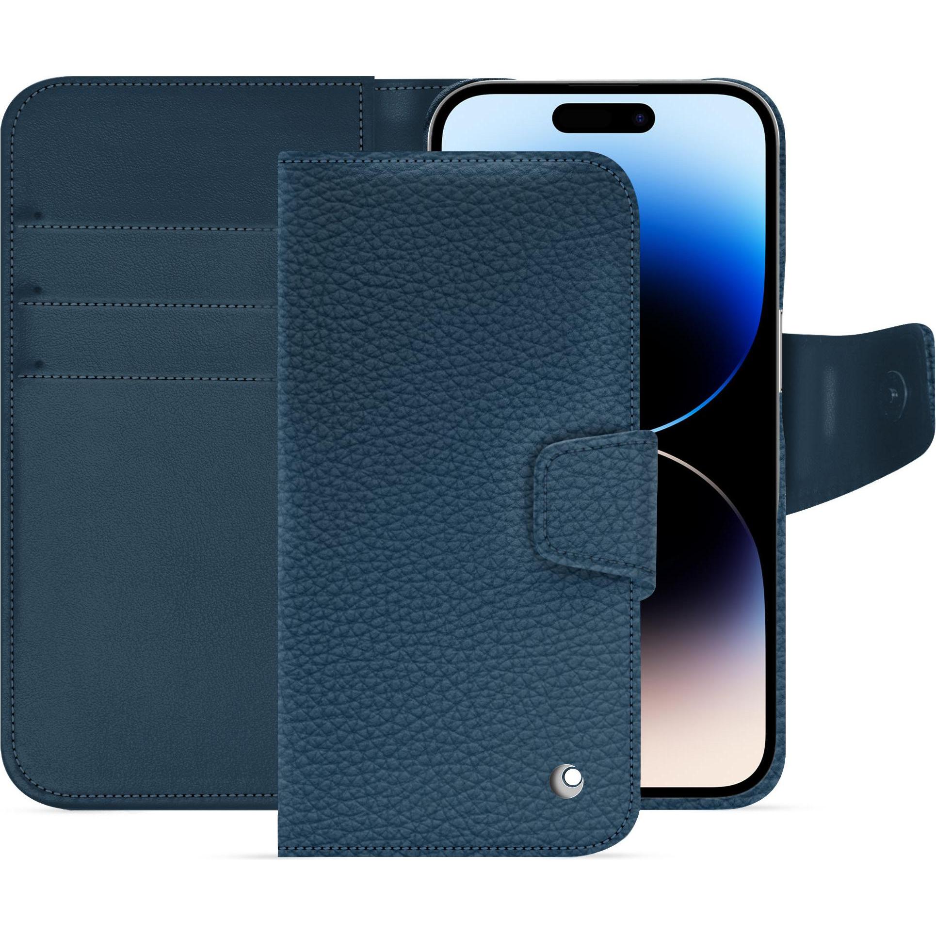 Bild von Noreve Lederschutzhülle Apple iPhone 15 Pro (Apple iPhone 15 Pro), Smartphone Hülle, Blau