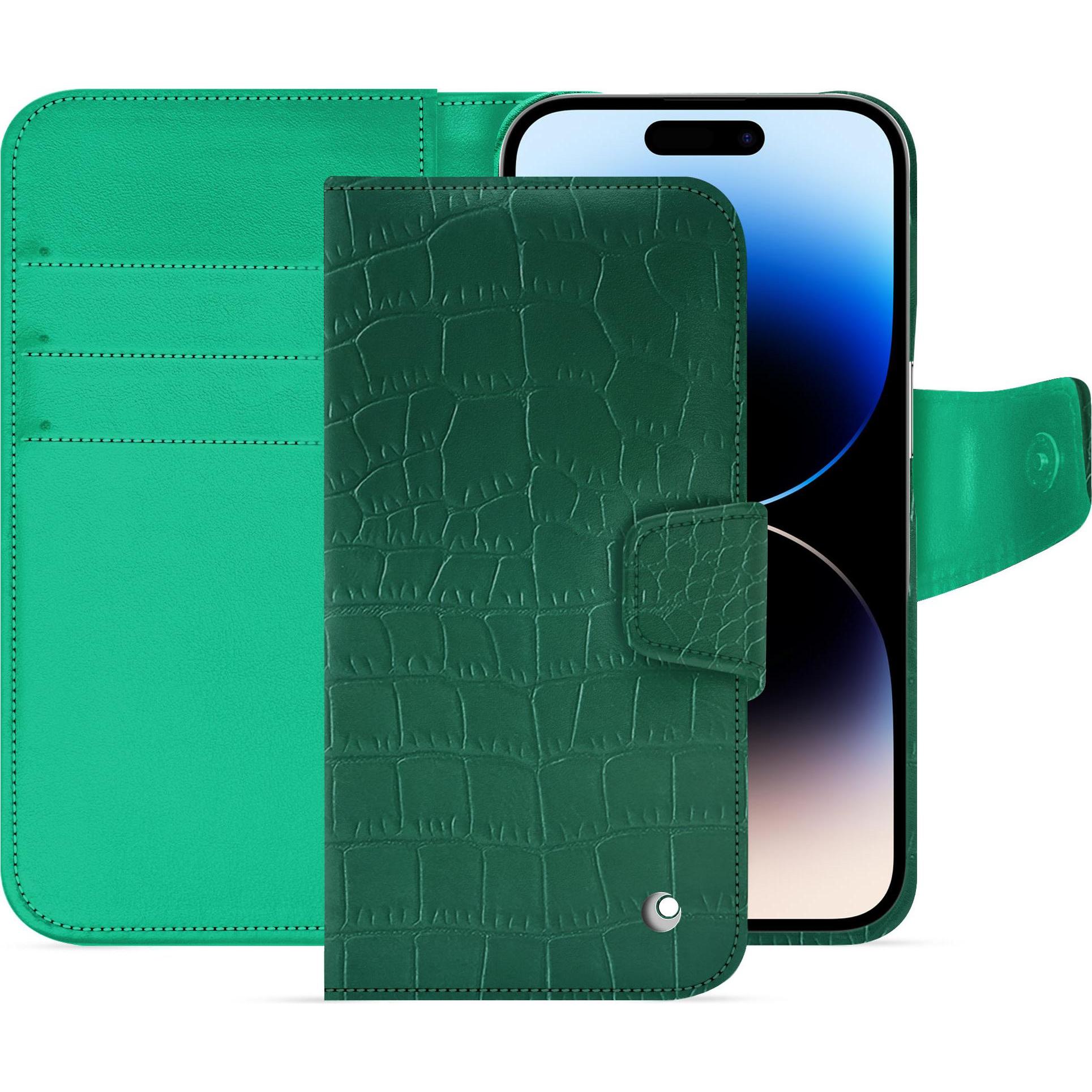 Bild von Noreve Lederschutzhülle Apple iPhone 15 Pro (Apple iPhone 15 Pro), Smartphone Hülle, Grün