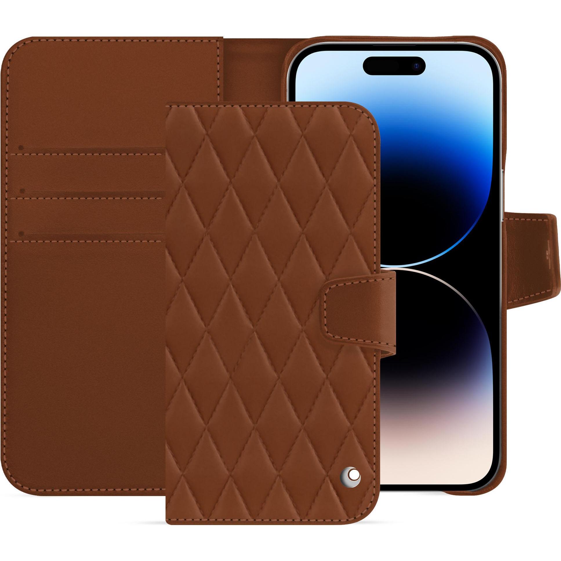 Bild von Noreve Lederschutzhülle Apple iPhone 15 Pro Max (Apple iPhone 15 Pro Max), Smartphone Hülle, Braun