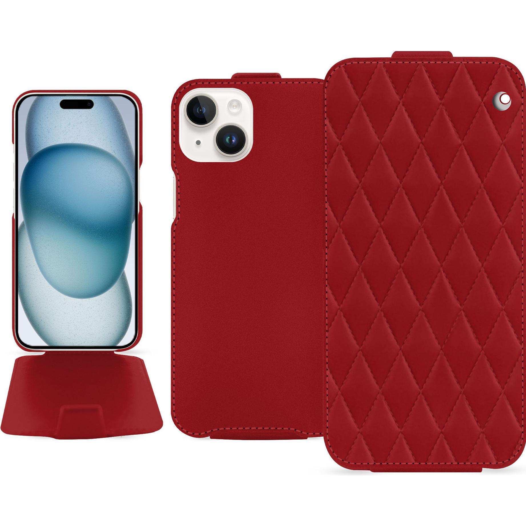 Bild von Noreve Lederschutzhülle vertikal (Apple iPhone 15), Smartphone Hülle, Rot