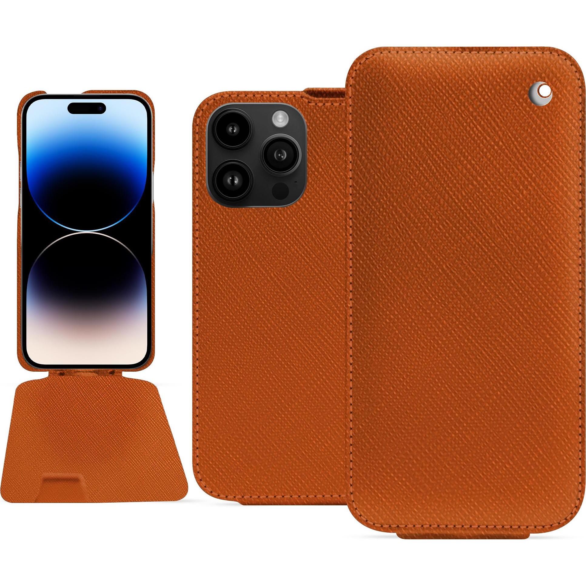 Bild von Noreve Lederschutzhülle vertikal (Apple iPhone 15 Pro Max), Smartphone Hülle, Orange