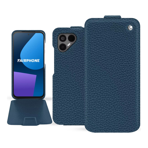 Bild von Noreve Lederschutzhülle vertikal für OnePlus 5 – Eleganz und Schutz in Blau