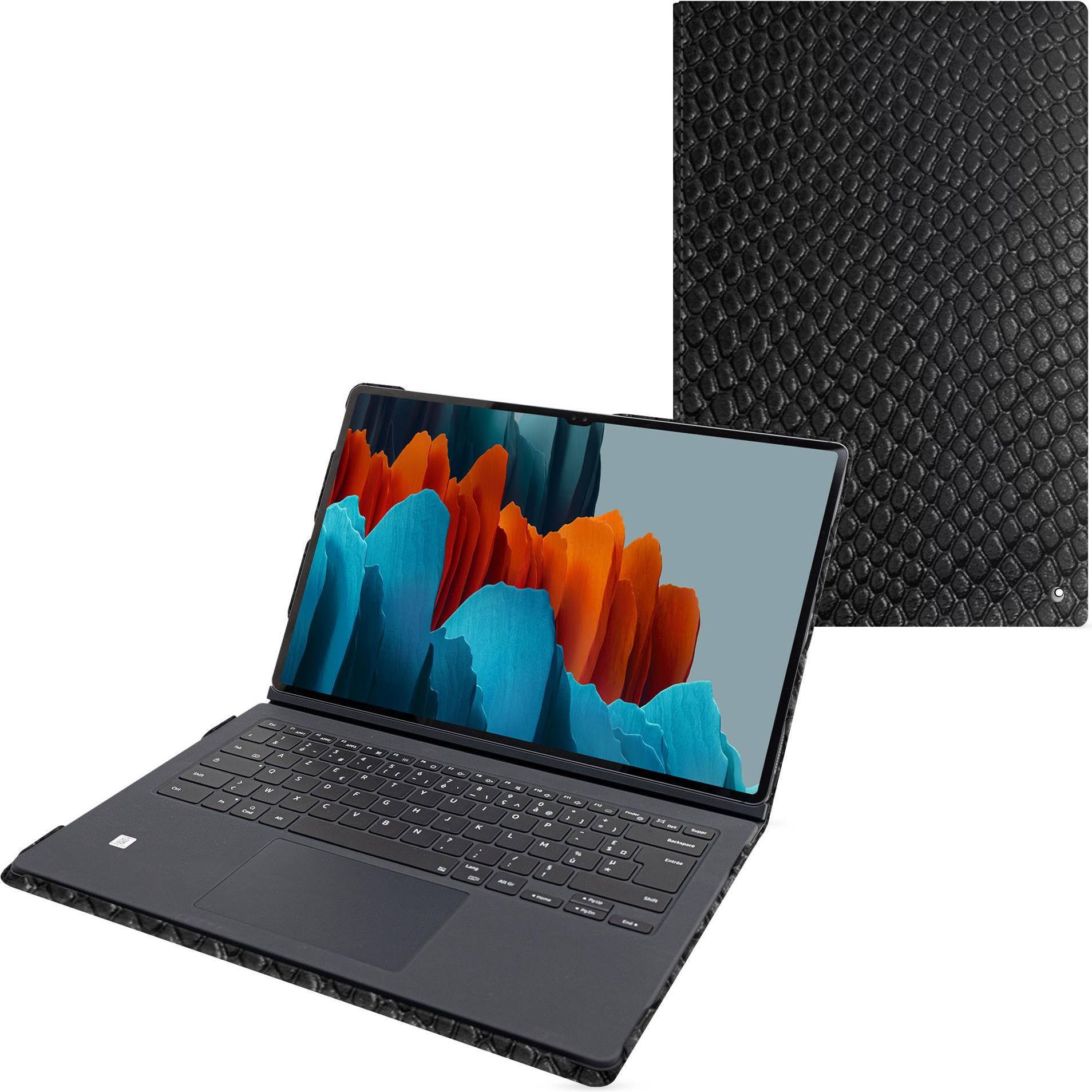 Bild von Noreve Lederschutzhülle Samsung Galaxy Tab S9 Ultra + Book Cover Keyboard (Galaxy Tab S9 Ultra), Tablet Hülle, Schwarz