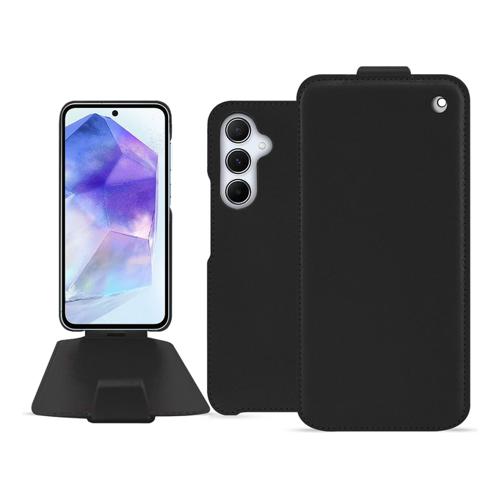 Bild von Noreve Lederschutzhülle vertikal für Galaxy A55, Smartphone Hülle, Schwarz