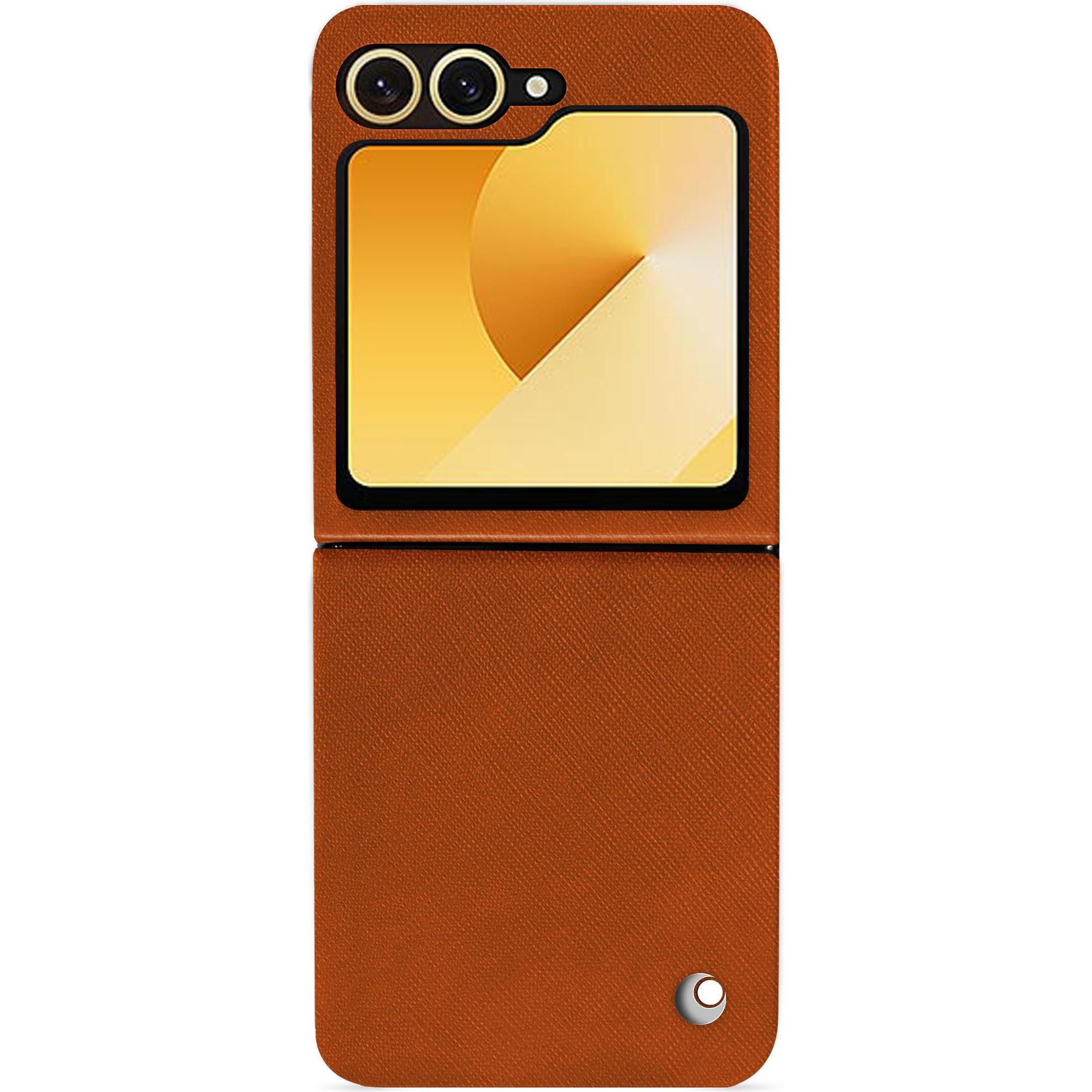 Bild von Noreve Lederschutzhülle Samsung Galaxy Z Flip6 (Samsung Galaxy Z Flip6), Smartphone Hülle, Orange
