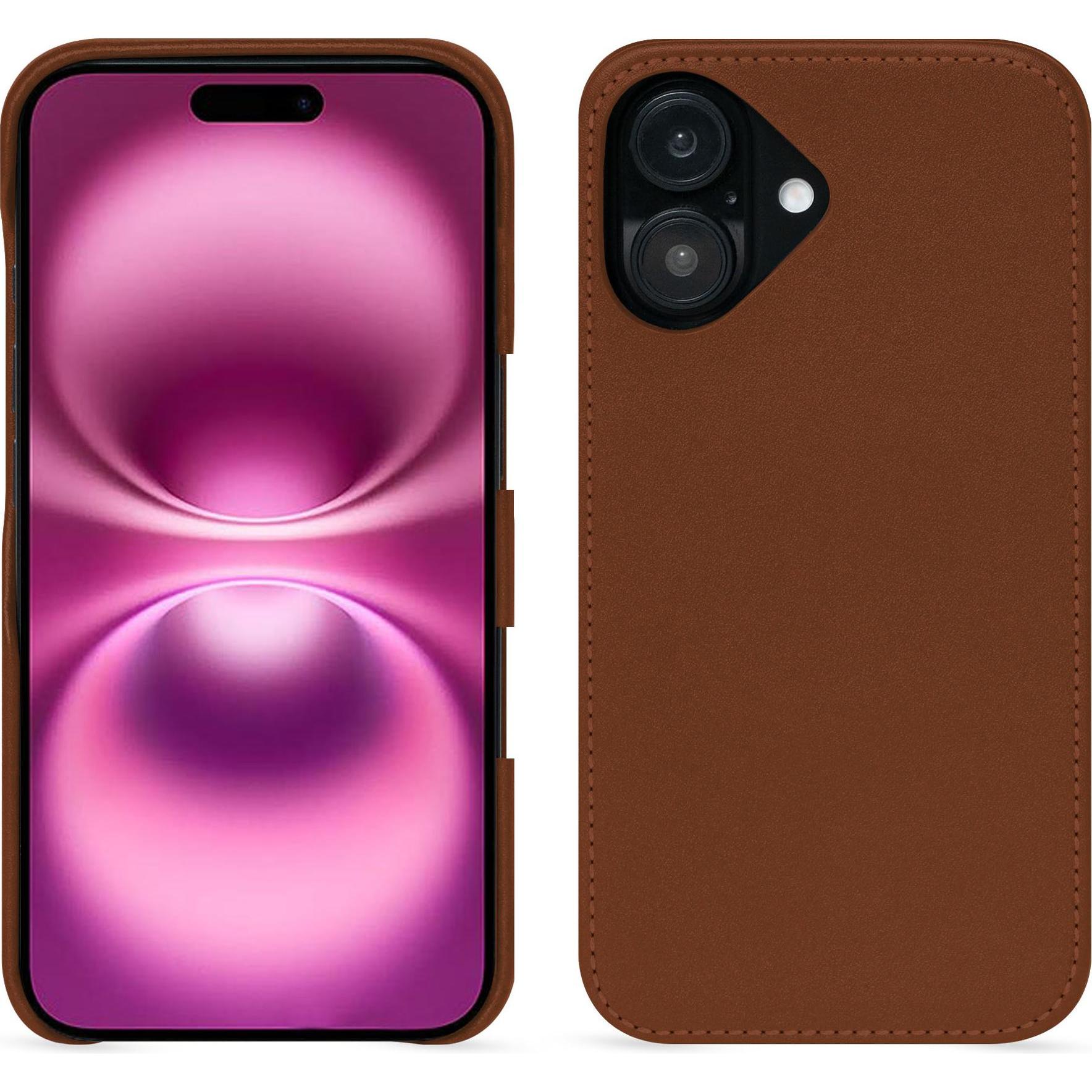 Bild von Noreve Lederschutzhülle (Apple iPhone 16 Plus), Smartphone Hülle, Braun
