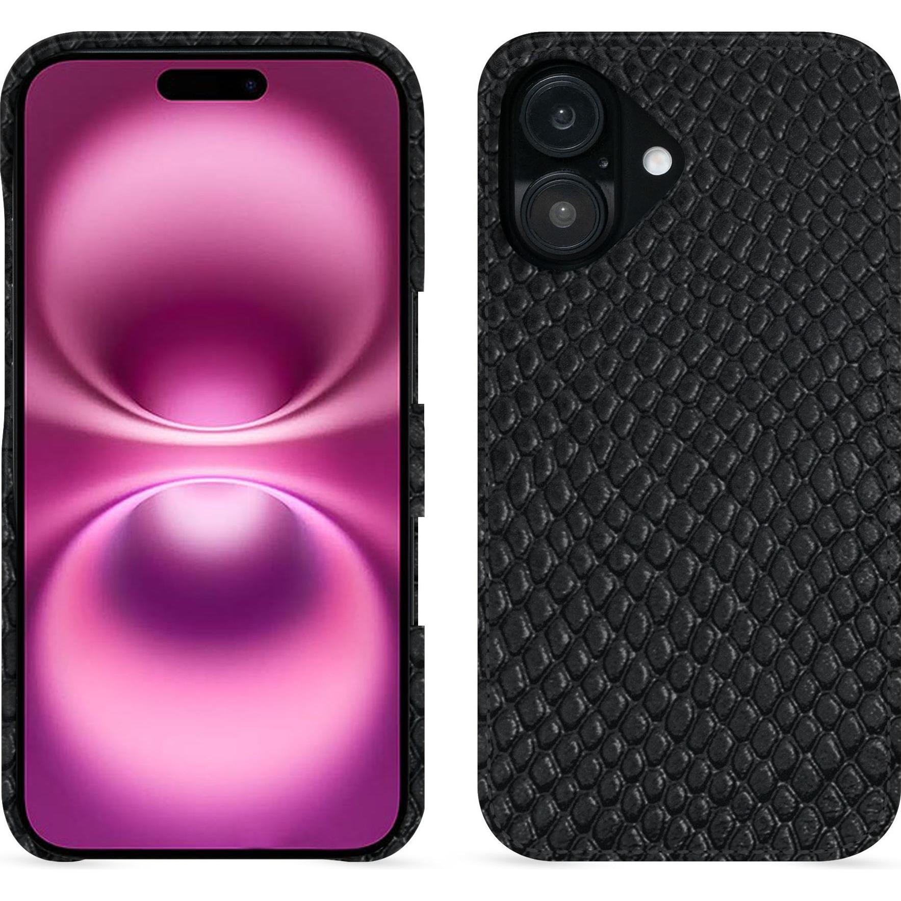 Bild von Noreve Lederschutzhülle (Apple iPhone 16 Plus), Smartphone Hülle, Schwarz