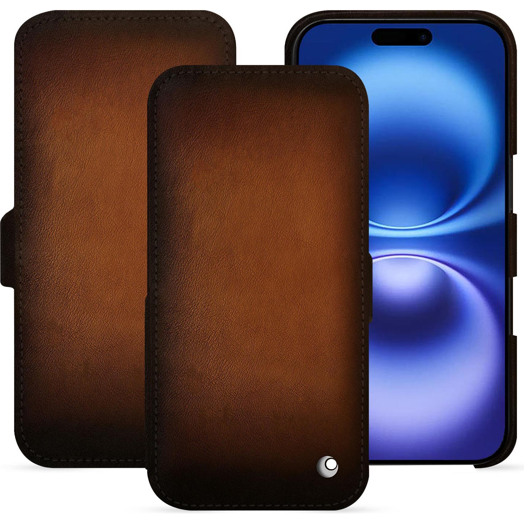 Bild von Noreve Lederschutzhülle horizontal (Apple iPhone 16), Smartphone Hülle, Braun
