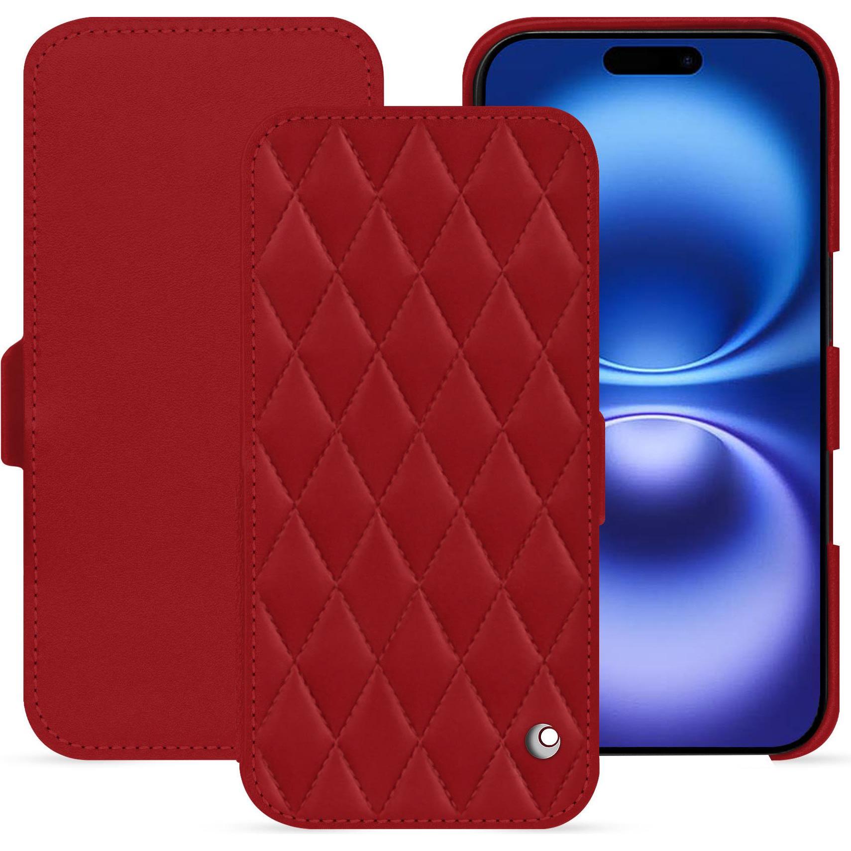 Bild von Noreve Lederschutzhülle horizontal (Apple iPhone 16), Smartphone Hülle, Rot