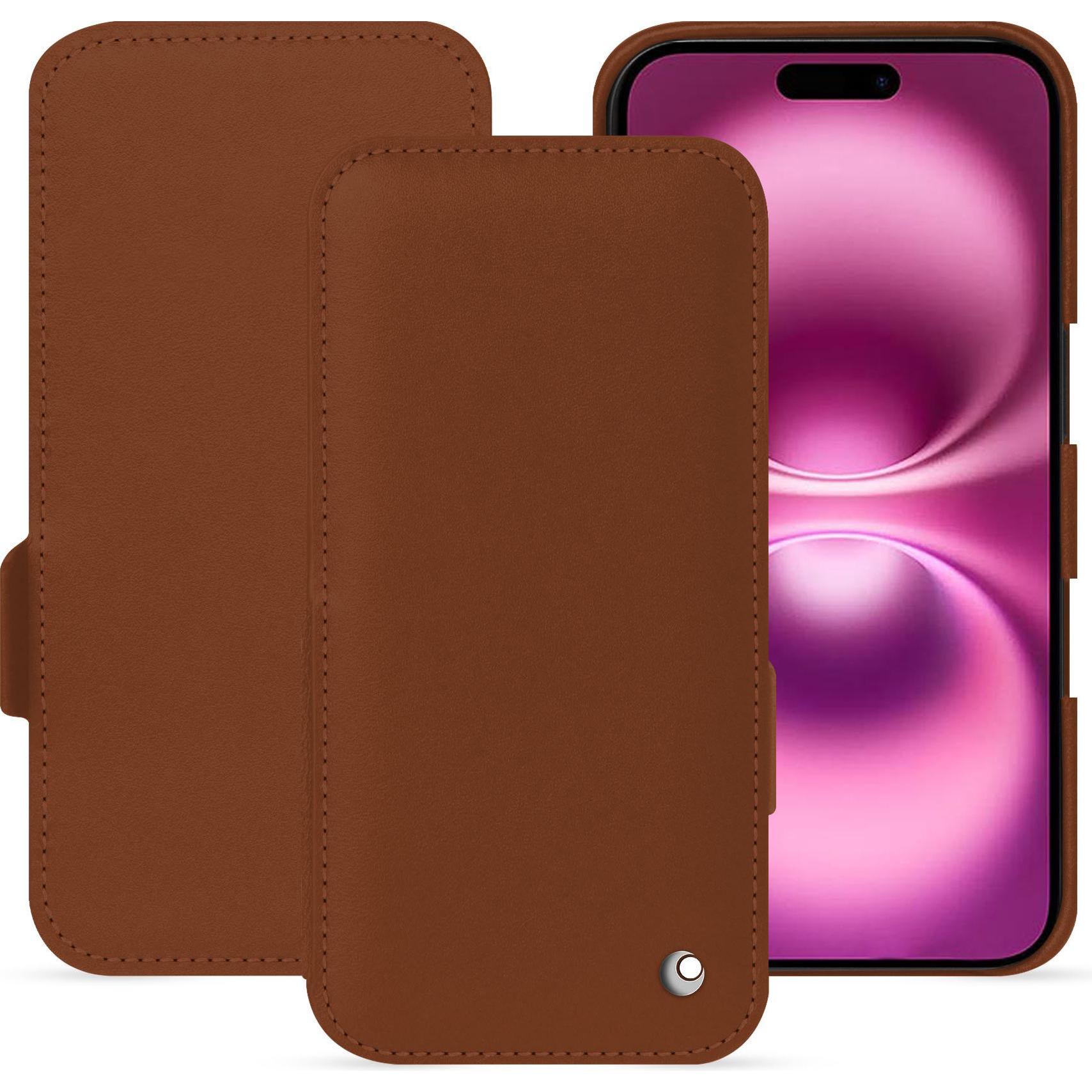 Bild von Noreve Lederschutzhülle horizontal (Apple iPhone 16 Plus), Smartphone Hülle, Braun