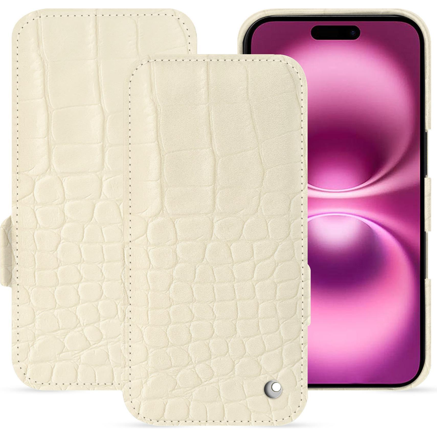 Bild von Noreve Lederschutzhülle horizontal (Apple iPhone 16 Plus), Smartphone Hülle, Beige