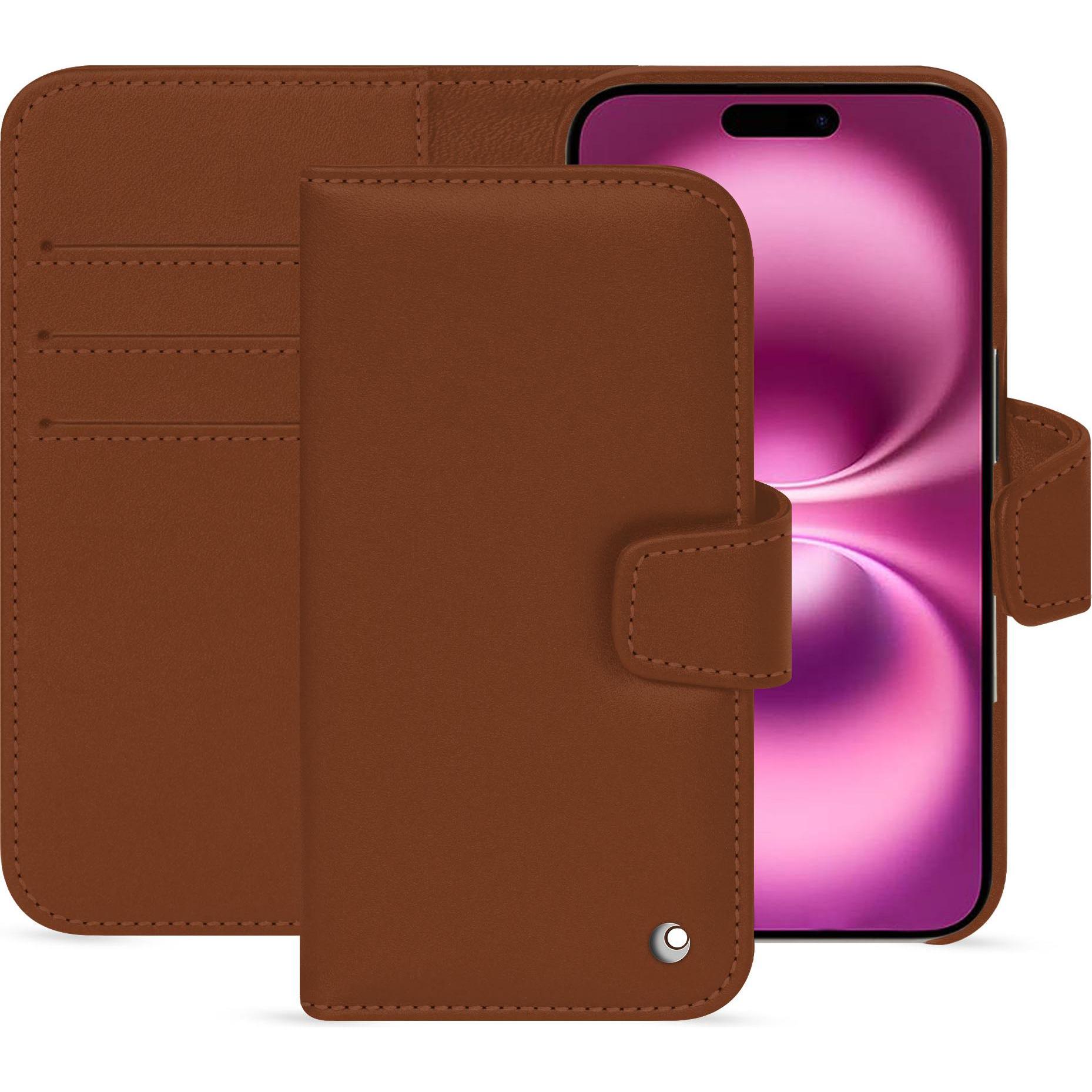 Bild von Noreve Lederschutzhülle Apple iPhone 16 Plus (Apple iPhone 16 Plus), Smartphone Hülle, Braun