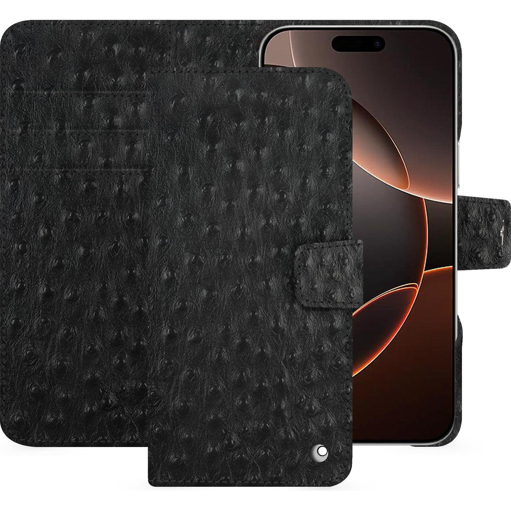 Bild von Noreve Lederschutzhülle Apple iPhone 16 Pro (Apple iPhone 16 Pro), Smartphone Hülle, Schwarz