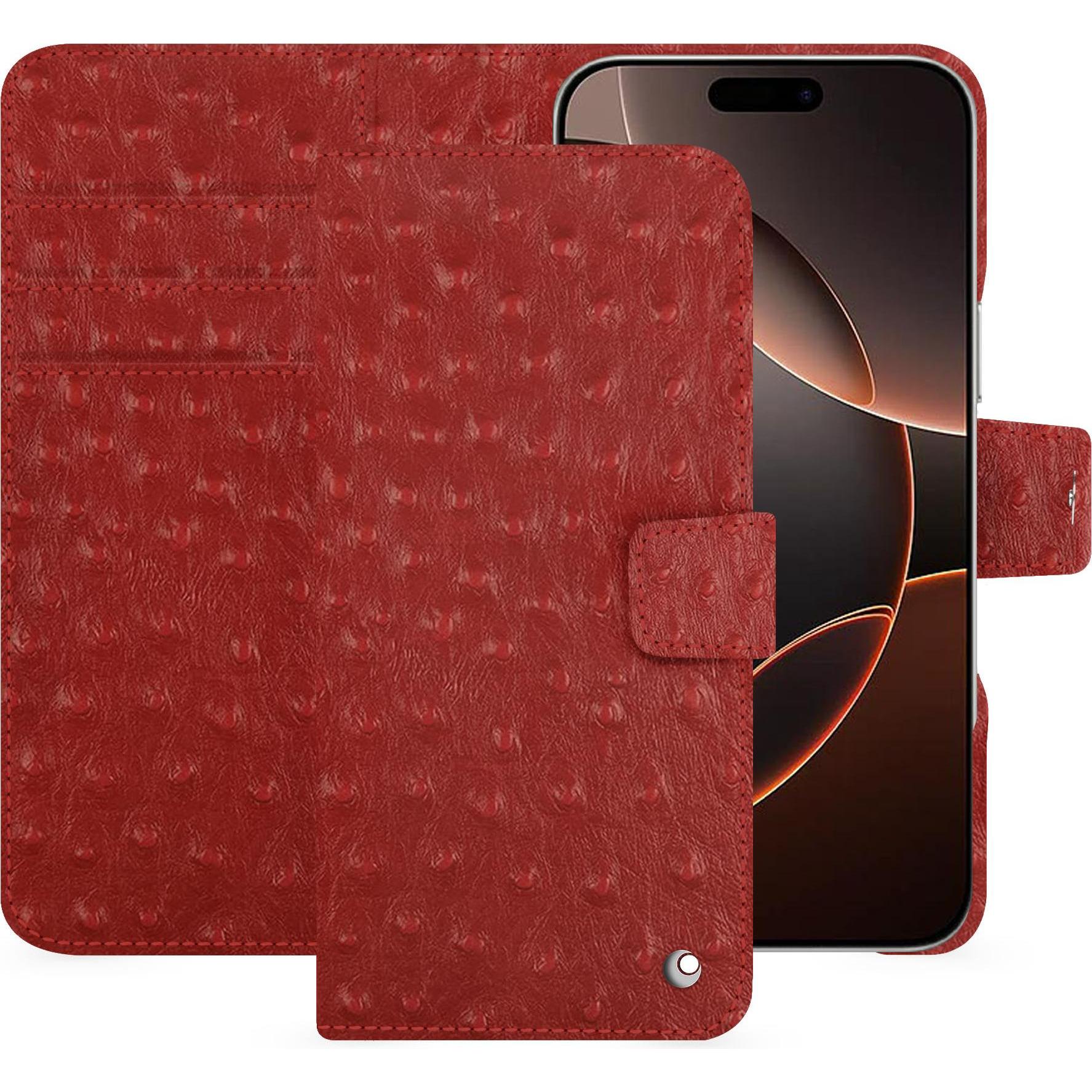 Bild von Noreve Lederschutzhülle Apple iPhone 16 Pro (Apple iPhone 16 Pro), Smartphone Hülle, Rot