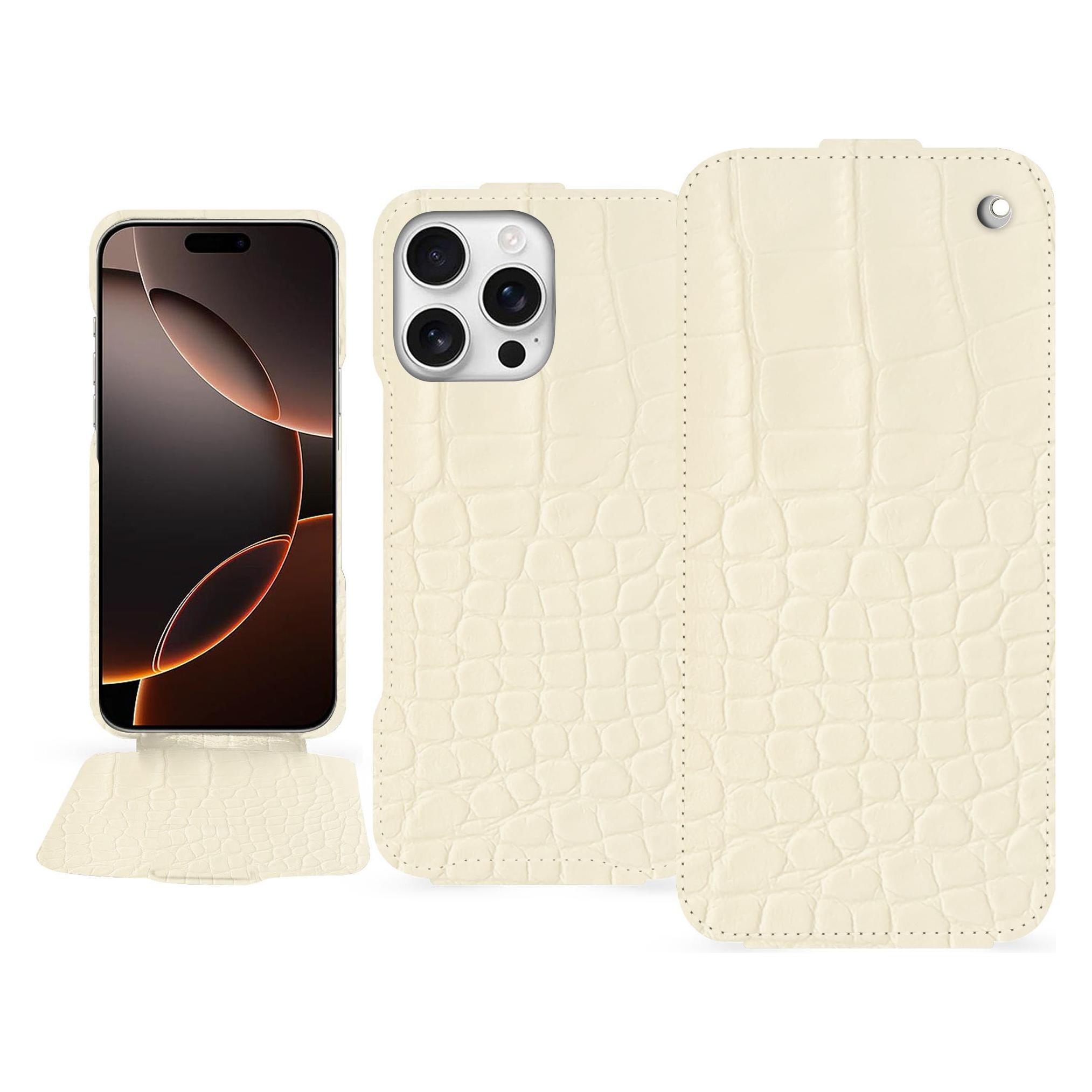 Bild von Noreve Lederschutzhülle vertikal (Apple iPhone 16 Pro), Smartphone Hülle, Beige